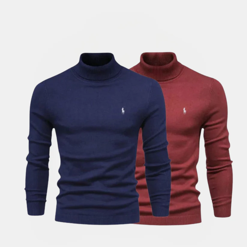 R&L - Suéter de cuello alto de algodón para hombre [Compra 2x1]