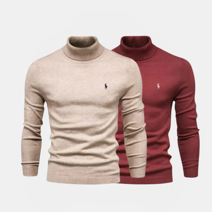 R&L - Suéter de cuello alto de algodón para hombre [Compra 2x1]