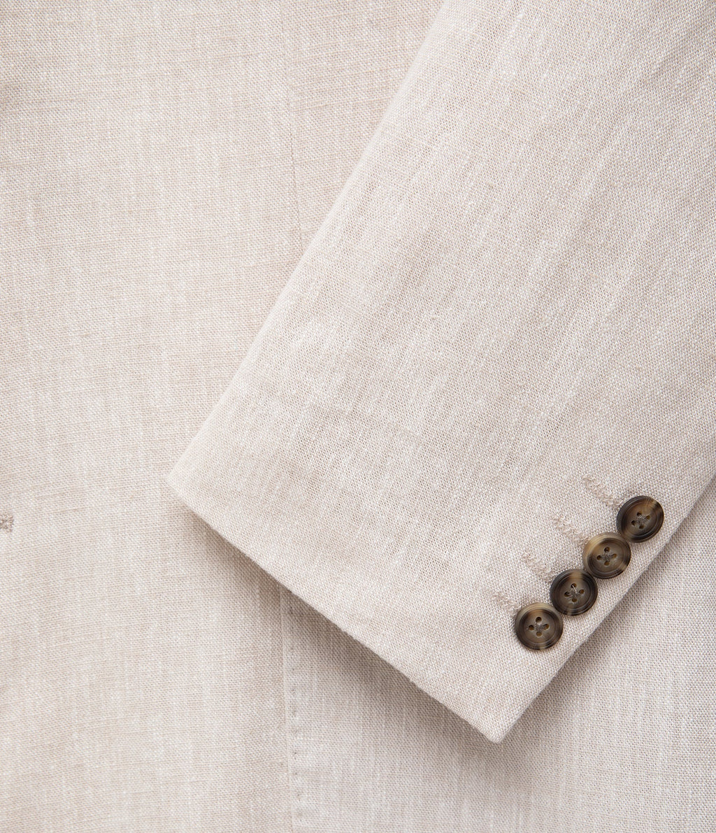 Blazer Hombre 100% Lino Beige
