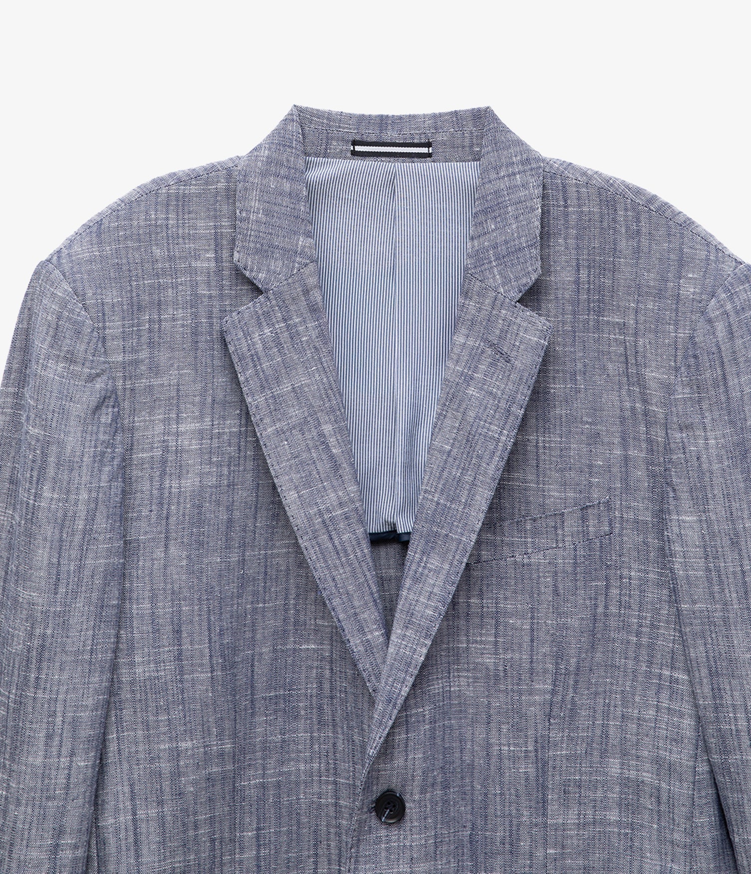 Blazer Hombre 100% Lino Azul Melange