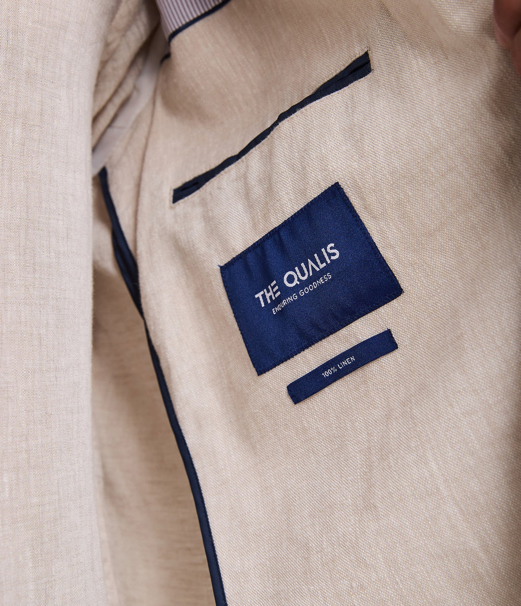 Blazer Hombre 100% Lino Beige
