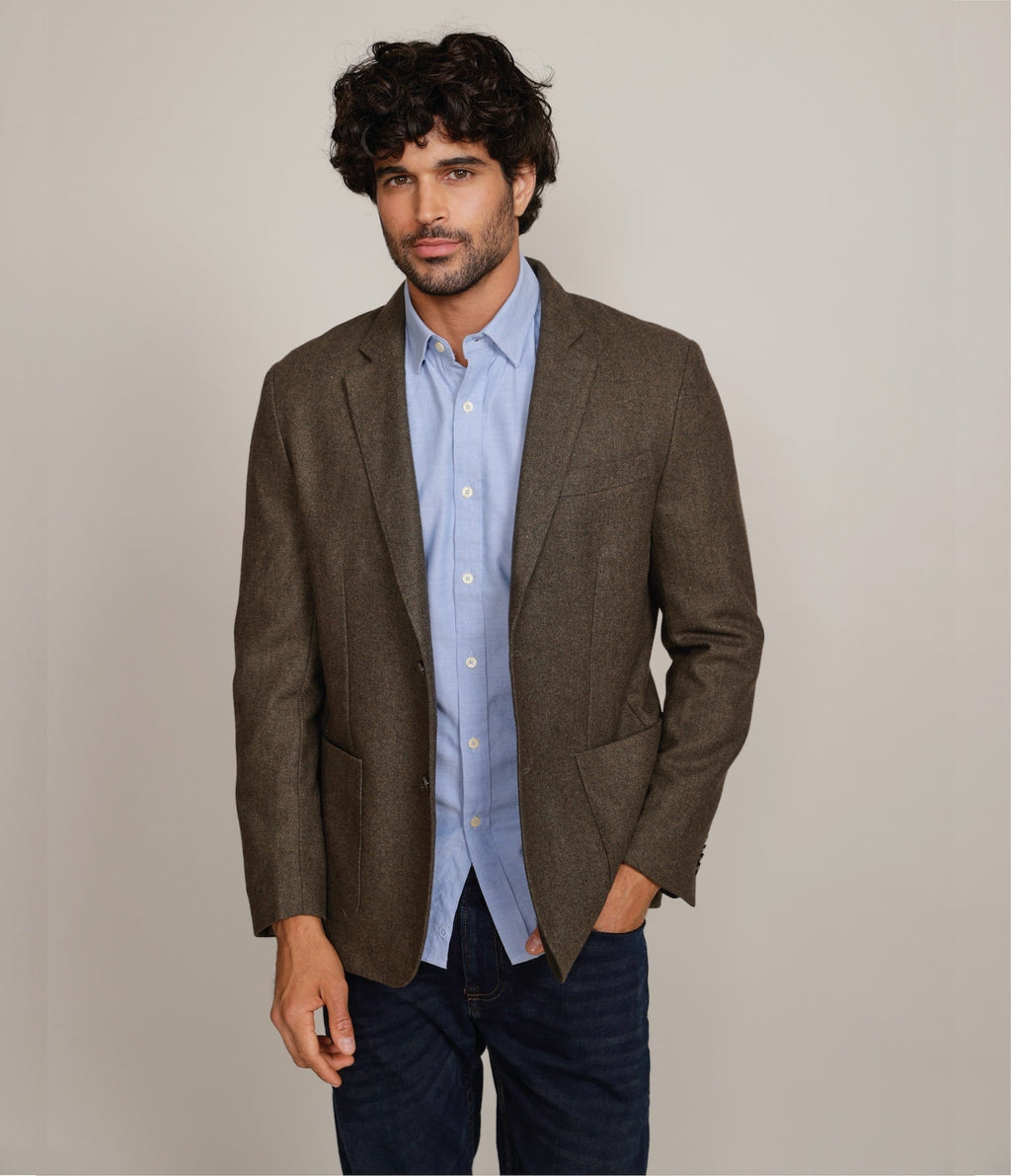 Blazer Hombre Lana Premium Dan Verde Militar