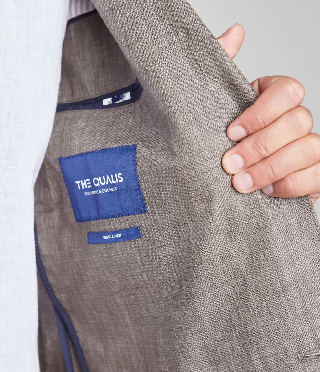 Blazer Hombre 100% Lino Verde Musgo