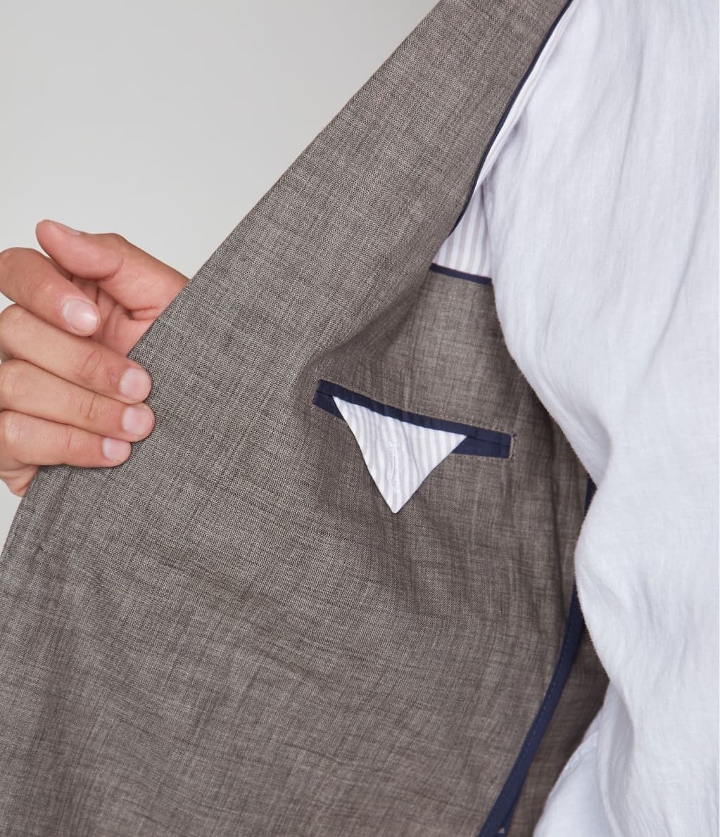 Blazer Hombre 100% Lino Verde Musgo