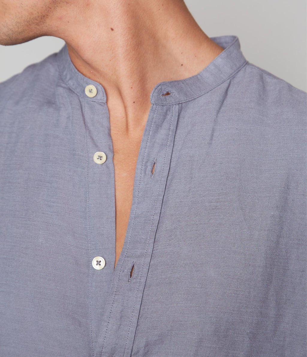 Camisa Hombre Lino Saonna M/Larga Gris