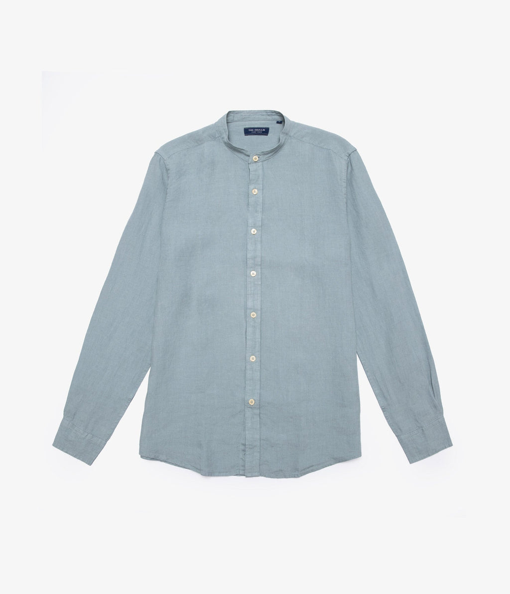 Camisa Hombre Lino Saonna M/Larga Verde Agua