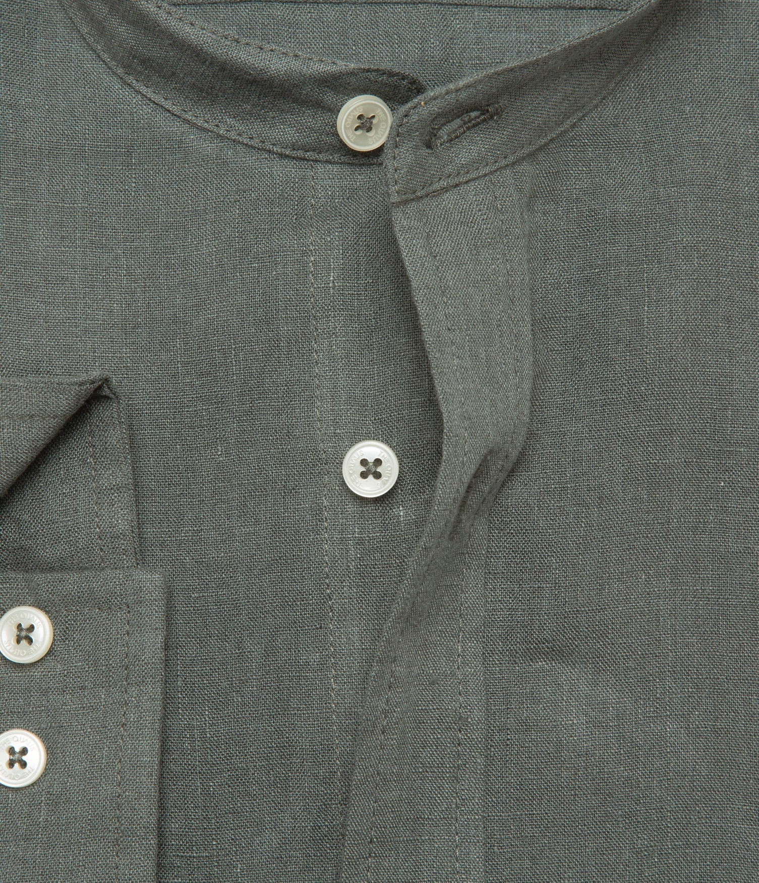 Camisa Hombre Lino Saonna M/Larga Verde Oscuro