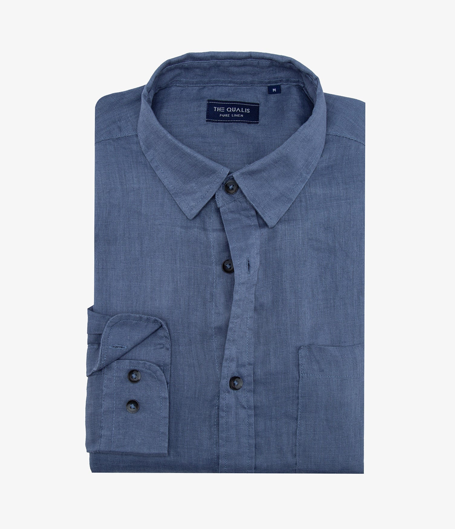Camisa Hombre Lino M/Larga Dablin Azul