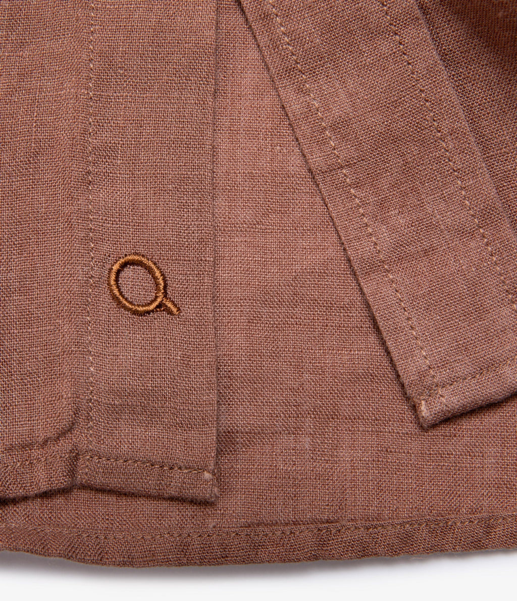 Camisa Hombre Lino Saint M/larga Terracota