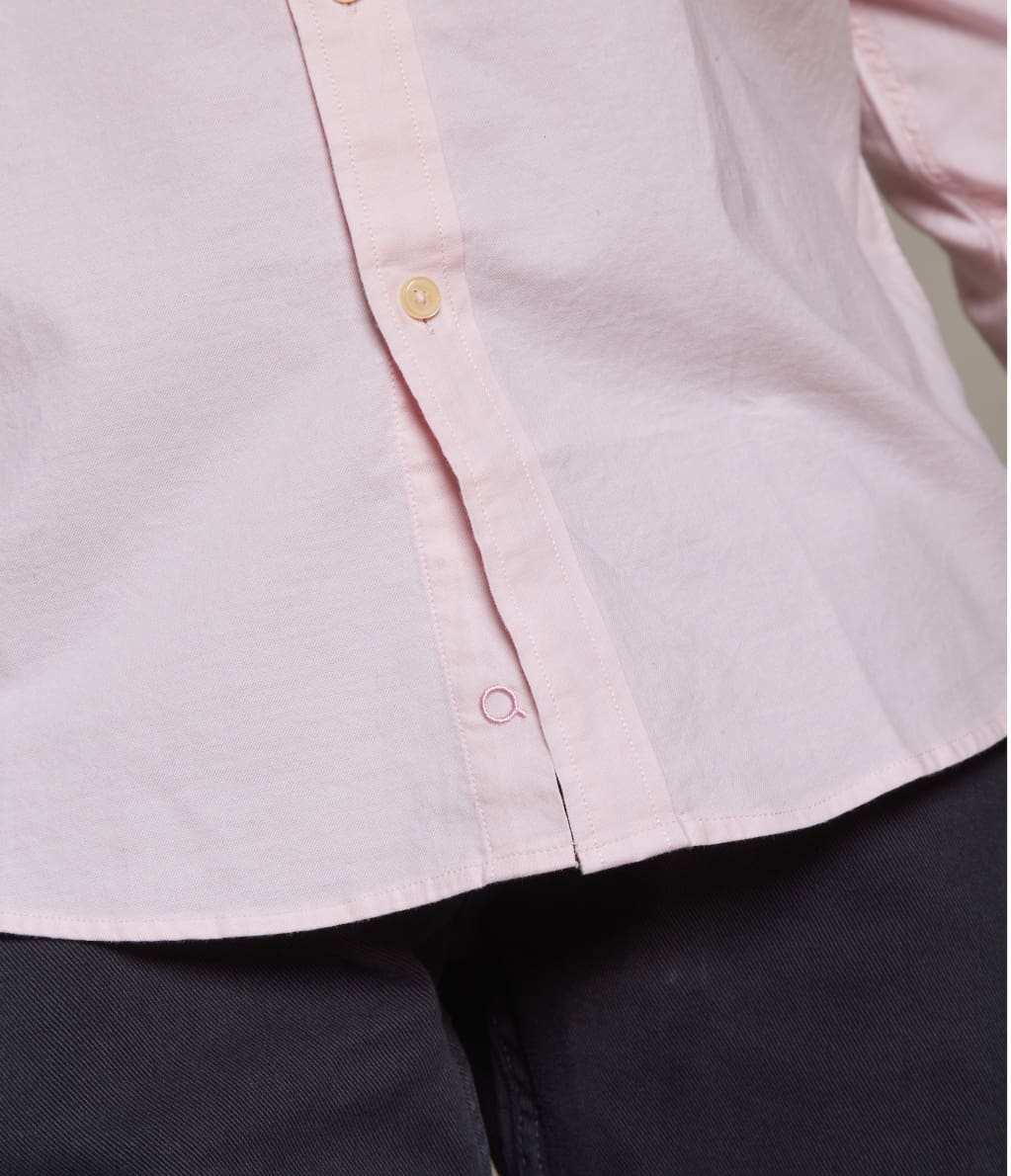 Camisa Hombre Algodón Oxford M/Larga Rosada