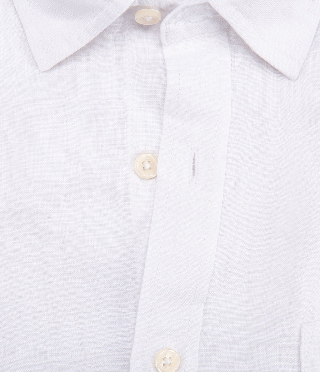 Camisa Hombre Lino Sintra M/Corta Blanco