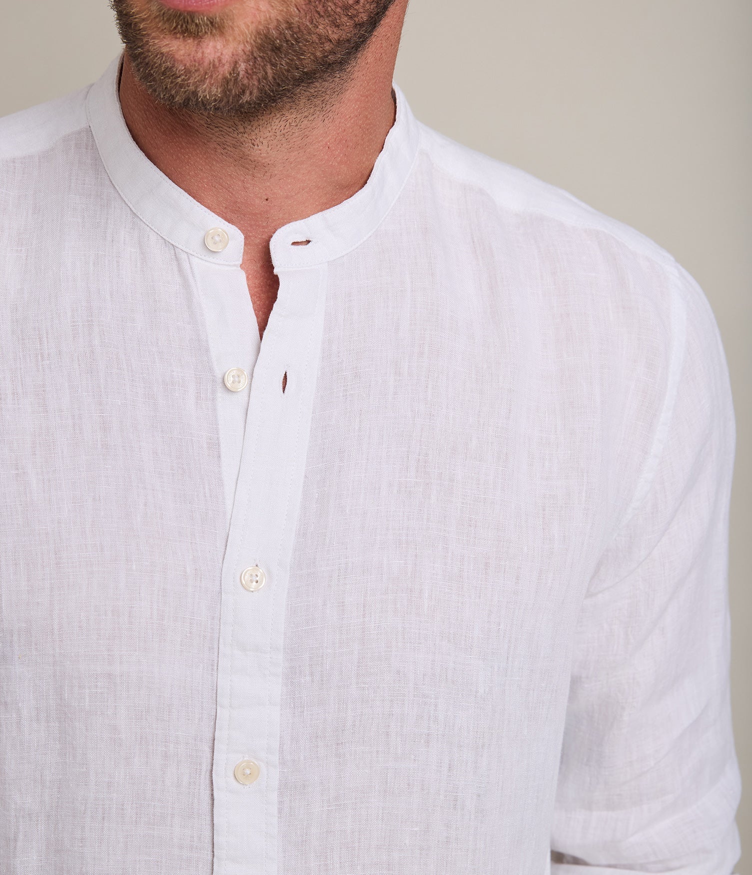 Camisa Hombre Lino Soria Blanco